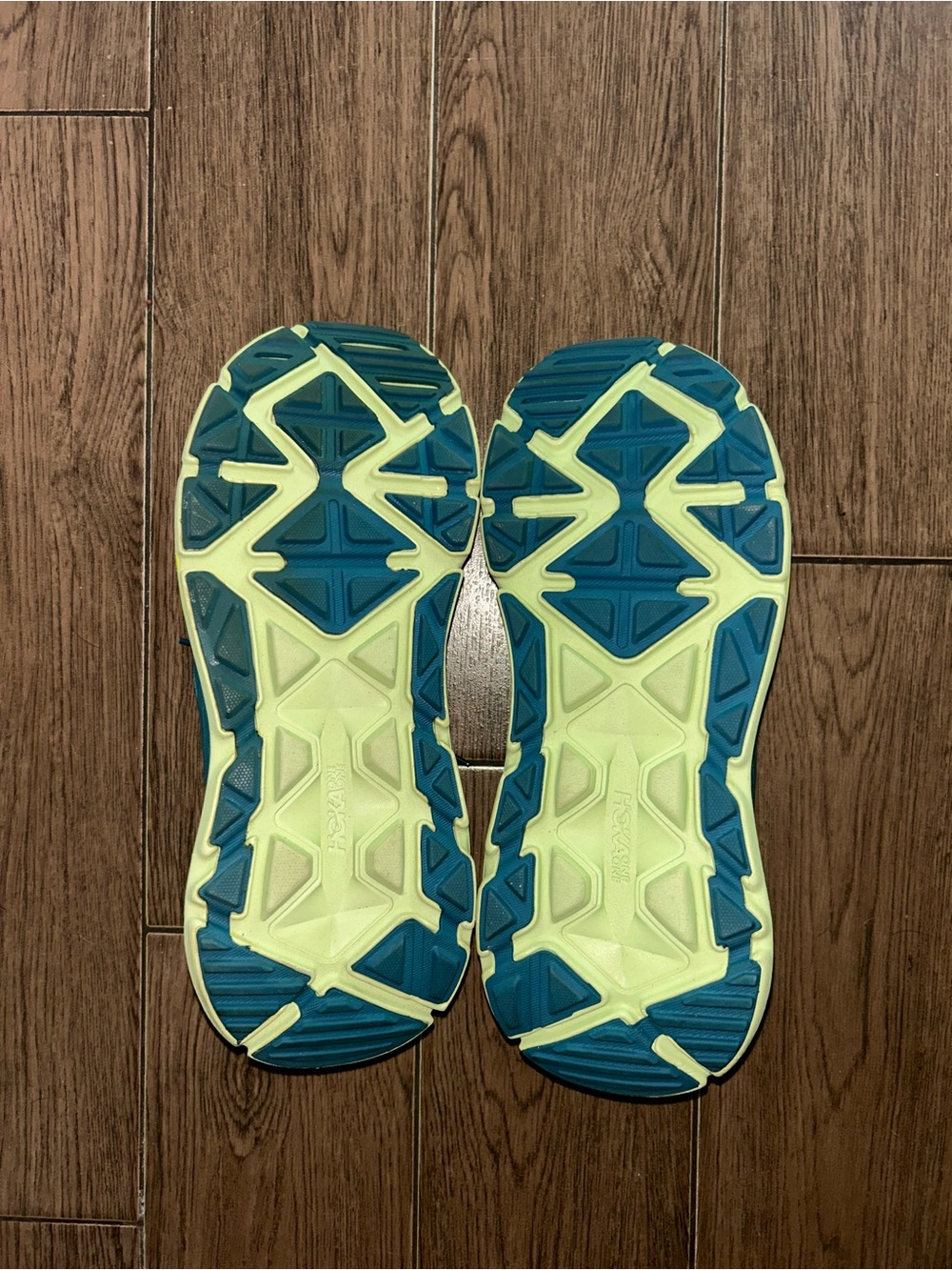 Hoka One One Blue/Orange/Yellow Athletic Running Shoes - Picture 4 of 4